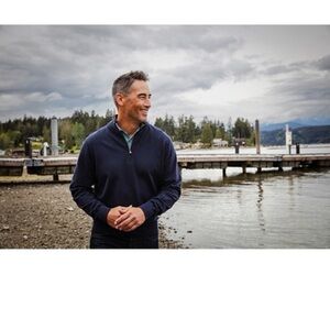 Cutter & Buck Mens Big and Tall Quarter Zip Pullover Sweater